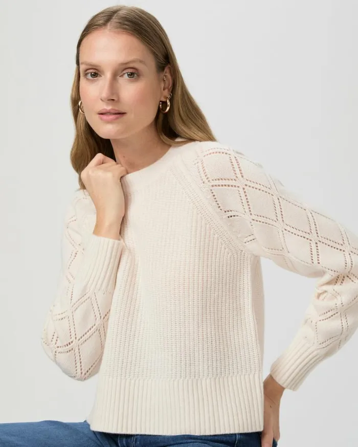 PAIGE Sweaters and Sweatshirts Women Monserrat Sweater 8211 Ivory Cashmere