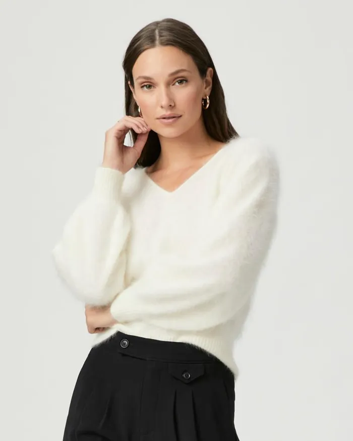 PAIGE Sweaters and Sweatshirts Women Opaline Sweater 8211 Ivory Cashmere