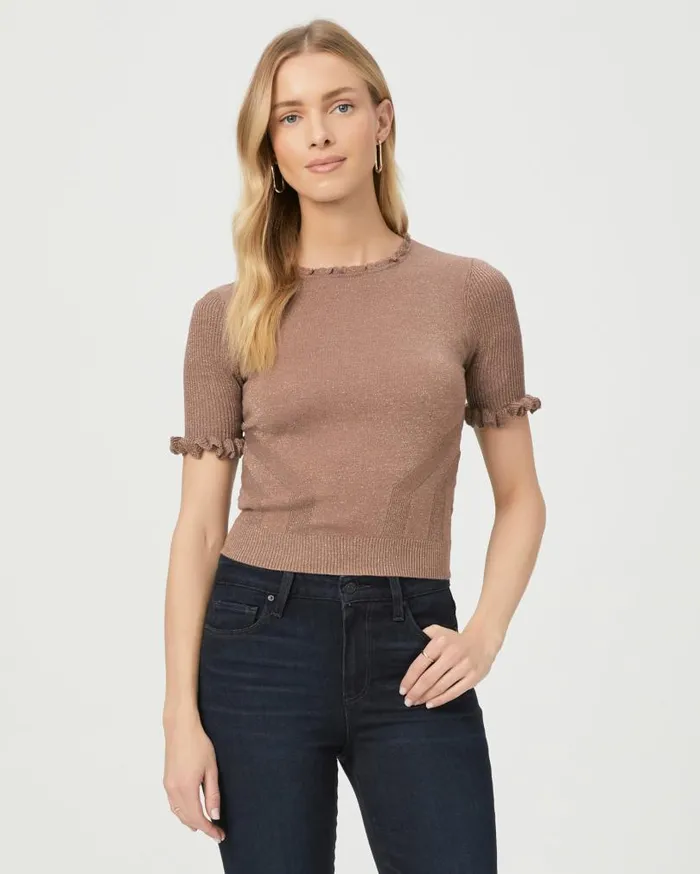 PAIGE Sweaters and Sweatshirts Women Triste Top 8211 Brown Metallic