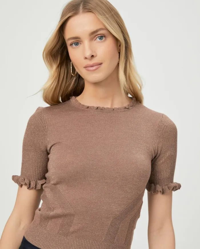 PAIGE Sweaters and Sweatshirts Women Triste Top 8211 Brown Metallic PAIGE Sweaters and Sweatshirts Women Triste Top 8211 Brown Metallic