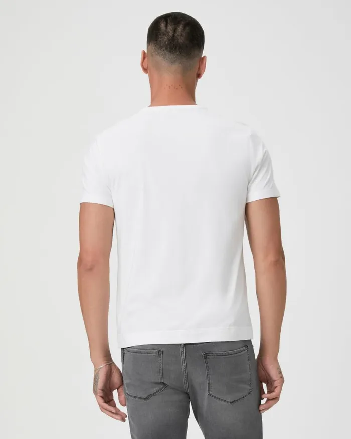 PAIGE Tees Men Harwood Short Sleeve Henley 8211 Fresh White PAIGE Tees Men Harwood Short Sleeve Henley 8211 Fresh White