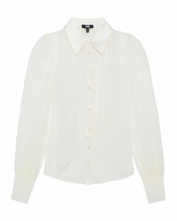 PAIGE Tops and Blouses Women 20th Anniversary Capsule Mindel Blouse 8211 Blanc De Blanc