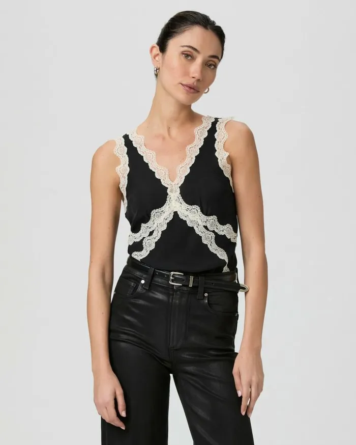 PAIGE Tops and Blouses Women Terezia Top 8211 Black Silk