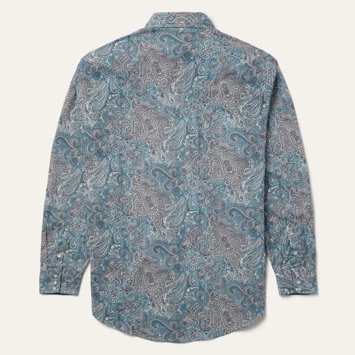 Paisley Western Shirt Green Men Stetson Western Shirts