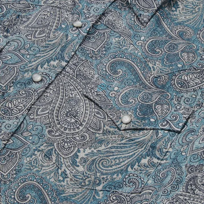 Paisley Western Shirt Green Men Stetson Western Shirts