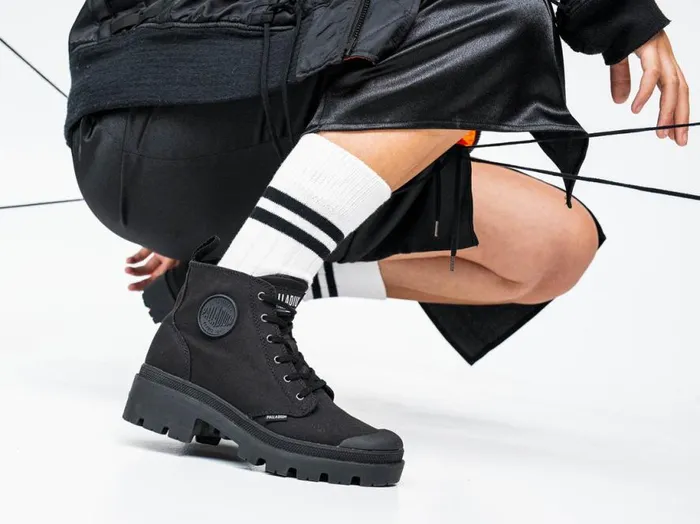 PALLADIUM PALLABASE TWILL Blackblack Women Heel Boots PALLADIUM PALLABASE TWILL Blackblack Women Heel Boots