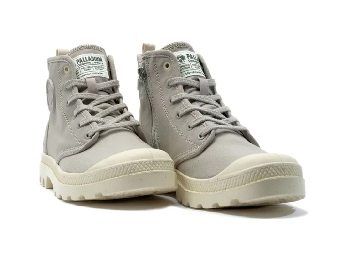PALLADIUM PAMPA HI ZIP ORGANIC Grey Berry Kids Boots