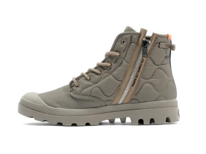 PALLADIUM PAMPA REQUILTED Military Olive Women Boots PALLADIUM PAMPA REQUILTED Military Olive Women Boots