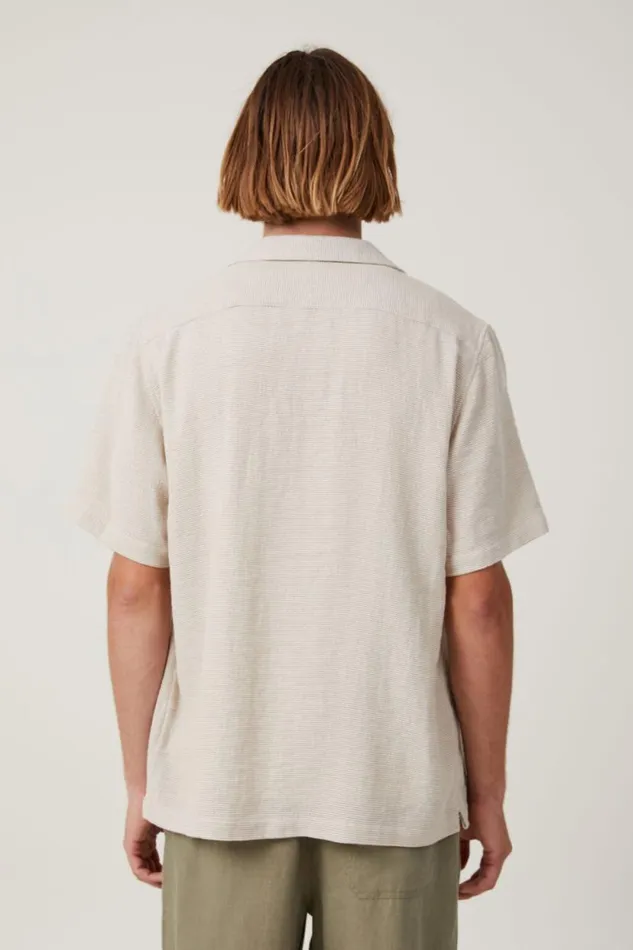 Palma Short Sleeve Shirt Ecru Men Cotton On Shirts and Polos Palma Short Sleeve Shirt Ecru Men Cotton On Shirts and Polos