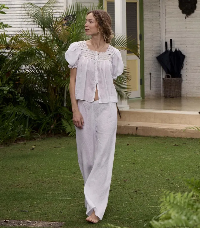 Pants and Shorts Women DEN Lavon Linen Pant Salt Pants and Shorts Women DEN Lavon Linen Pant Salt
