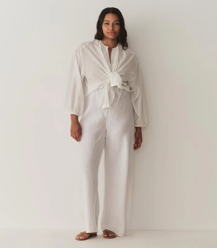 Pants and Shorts Women DEN Lavon Linen Pant Salt Pants and Shorts Women DEN Lavon Linen Pant Salt