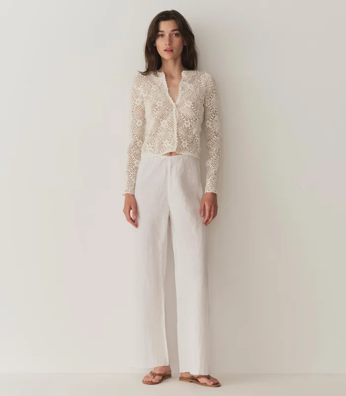 Pants and Shorts Women DEN Lavon Linen Pant Salt Pants and Shorts Women DEN Lavon Linen Pant Salt