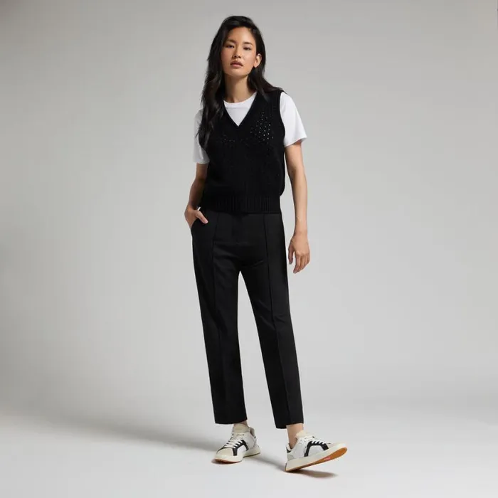 Pants and Shorts Women GFORE HIGH WAISTED FINE WOOL TWILL TAPERED TROUSER Onyx Pants and Shorts Women GFORE HIGH WAISTED FINE WOOL TWILL TAPERED TROUSER Onyx