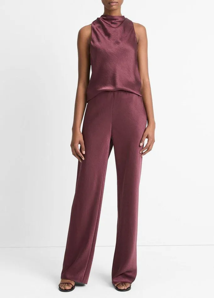 Pants and Shorts Women Vince Fluid Satin Bias Pant Black Rose