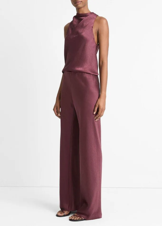 Pants and Shorts Women Vince Fluid Satin Bias Pant Black Rose