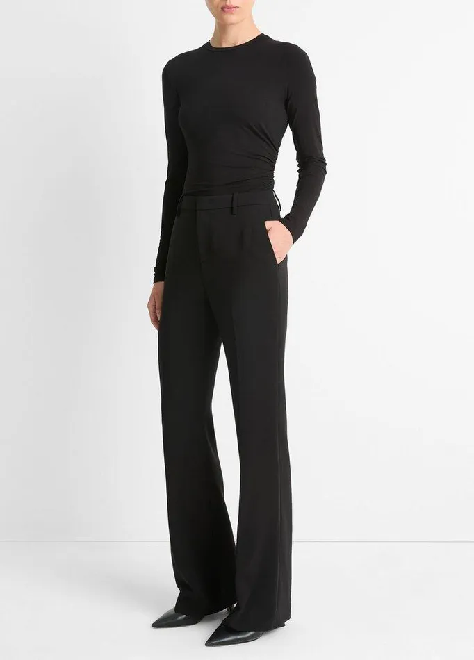 Pants and Shorts Women Vince MidRise Tailored Flare Pant Black Pants and Shorts Women Vince MidRise Tailored Flare Pant Black