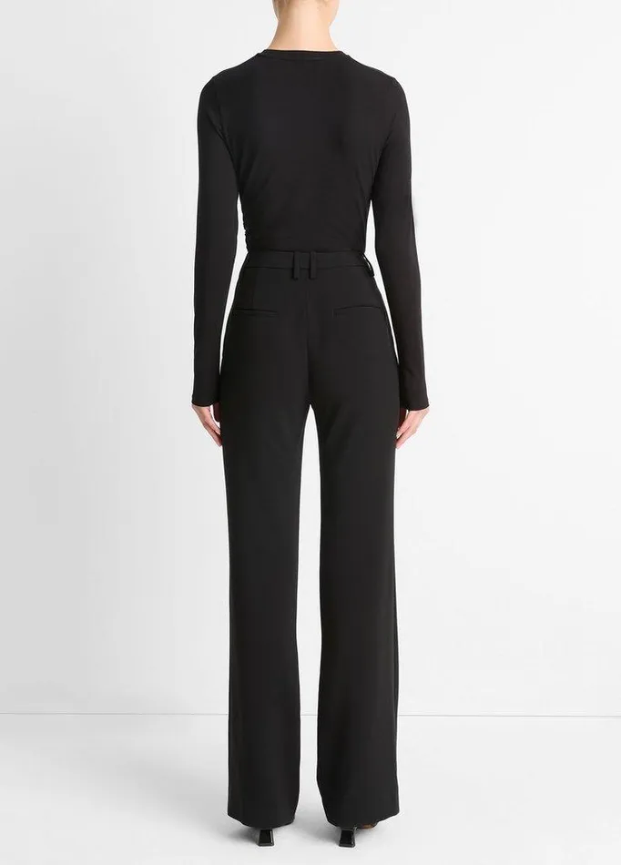 Pants and Shorts Women Vince MidRise Tailored Flare Pant Black Pants and Shorts Women Vince MidRise Tailored Flare Pant Black