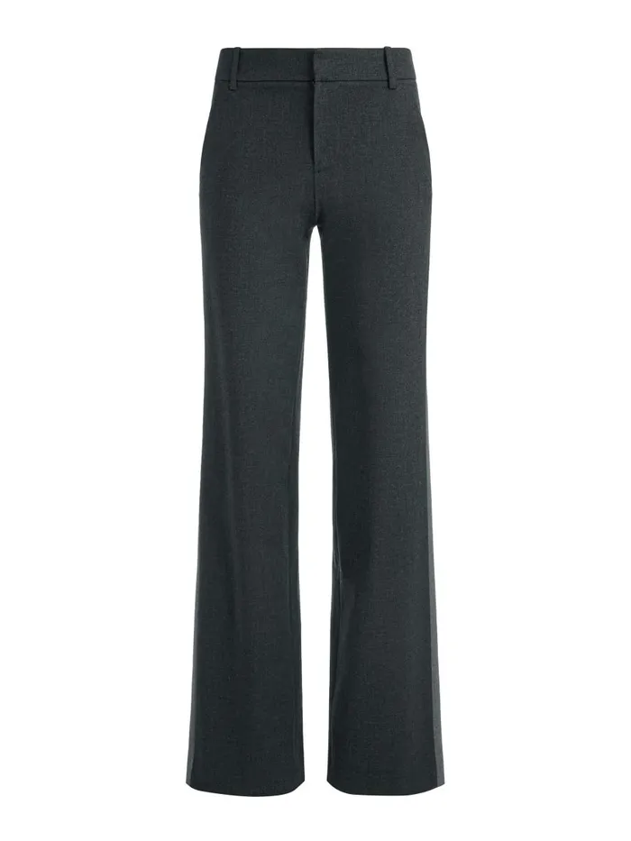 Pants Women Alice Olivia MAL LOW RISE STRAIGHT LEG PANT WITH SIDE STRIPE Charcoal Grey Melange