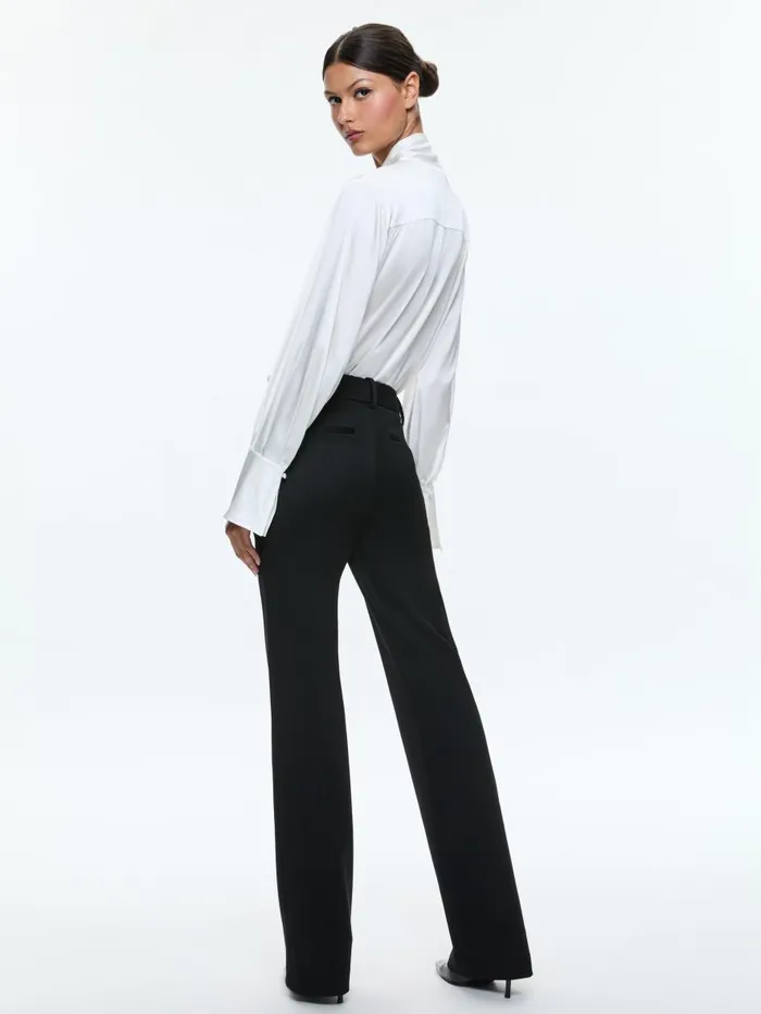 Pants Women Alice Olivia NEW OLIVIA LOW RISE SLIM FLARE TROUSER Black