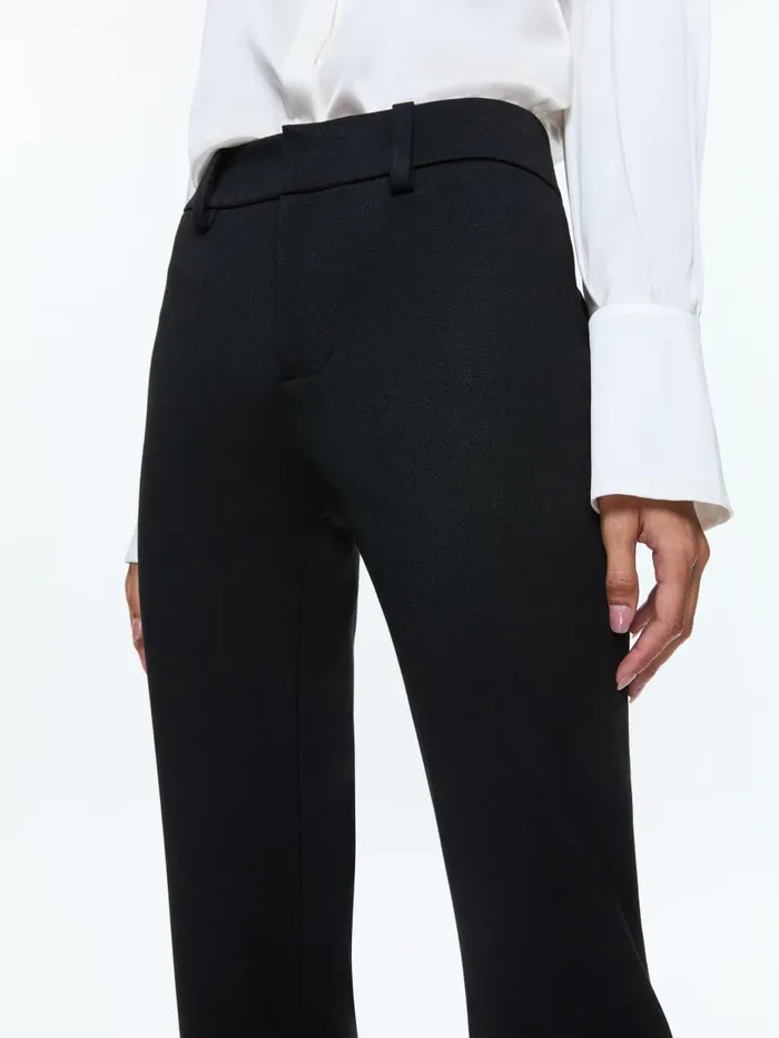 Pants Women Alice Olivia NEW OLIVIA LOW RISE SLIM FLARE TROUSER Black