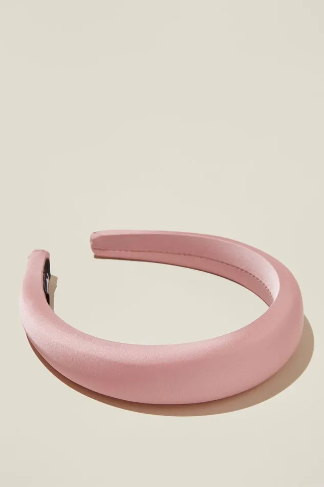 Paris Padded Headband Chalk Pink Satin Women Cotton On Hair Accessories
