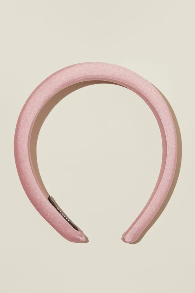 Paris Padded Headband Chalk Pink Satin Women Cotton On Hair Accessories