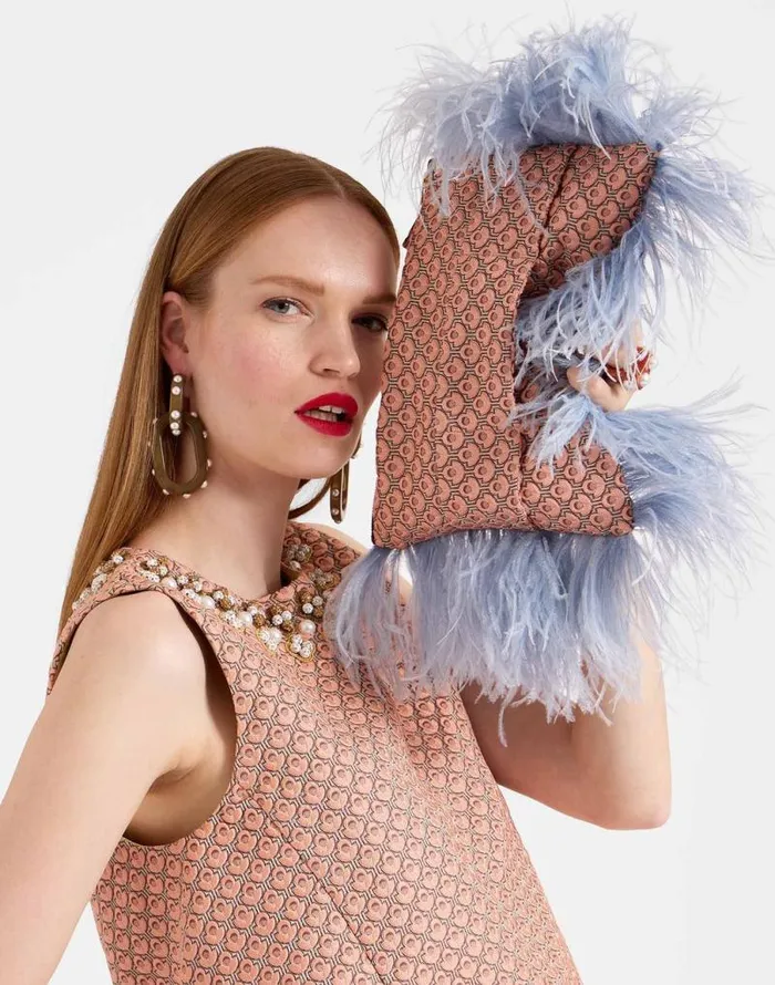 Party Pochette Tulip Pale Pink Women La Double J Bags and Pochettes Party Pochette Tulip Pale Pink Women La Double J Bags and Pochettes