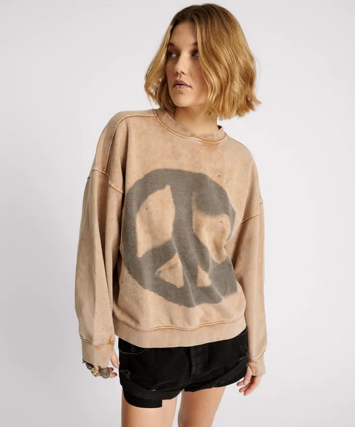 PEACE RETRO SWEATER Women One Teaspoon Hoodies And Sweats