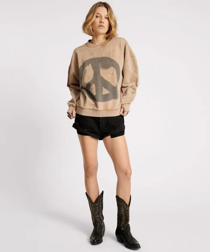 PEACE RETRO SWEATER Women One Teaspoon Hoodies And Sweats PEACE RETRO SWEATER Women One Teaspoon Hoodies And Sweats