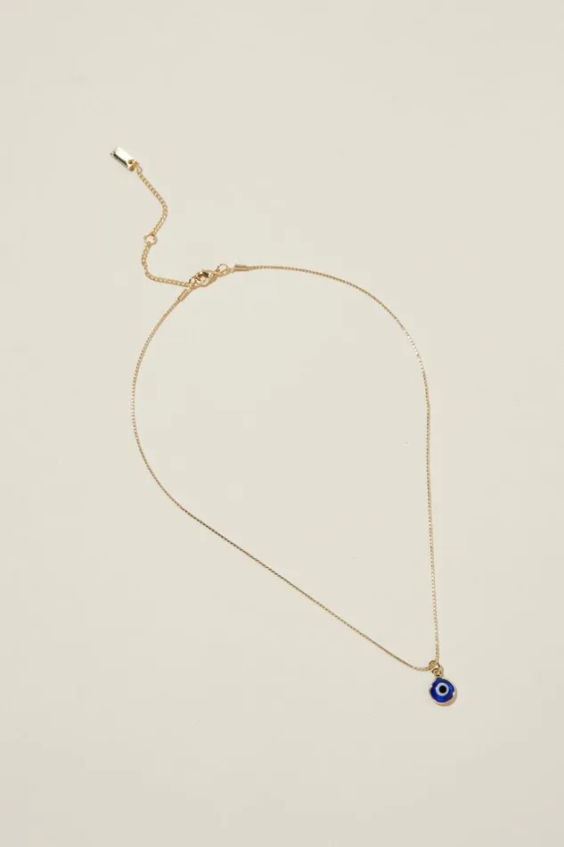 Pendant Necklace Gold Plated Glass Evil Eye Women Cotton On Jewelry