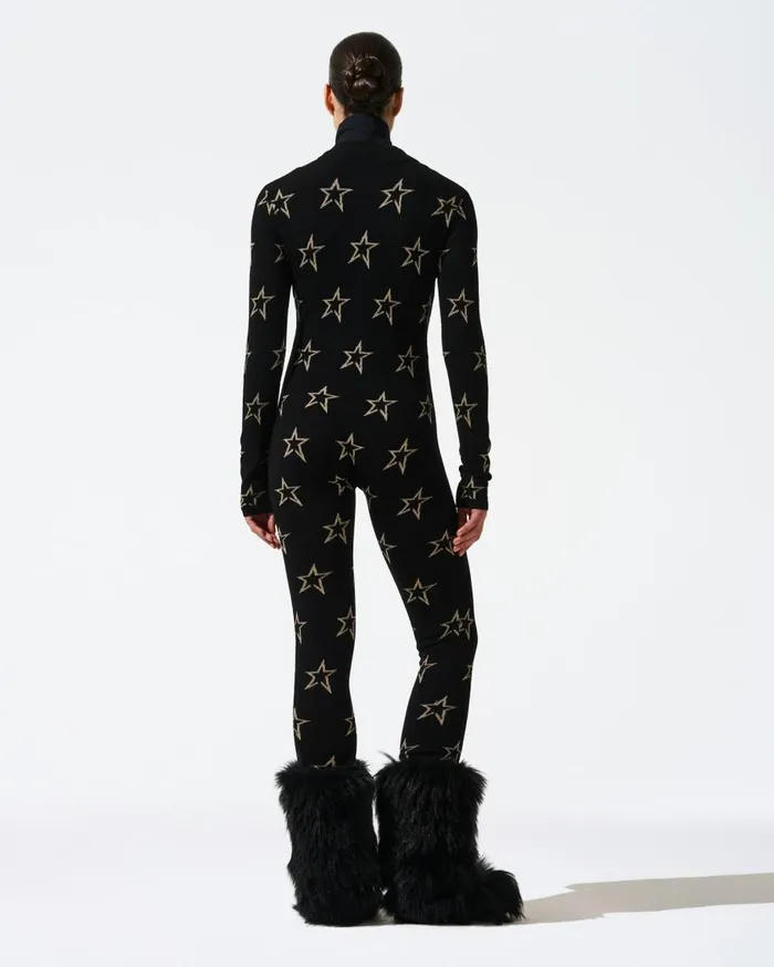 Perfect Moment Knitwear Floro Merino Wool Jumpsuit Black 8211 Women