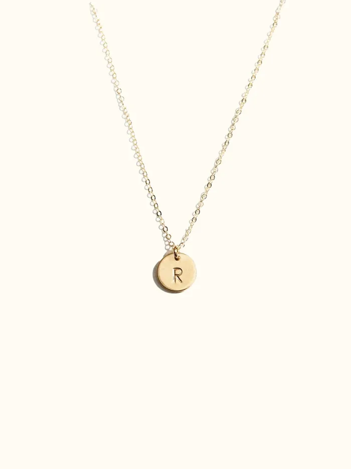 Personalized Jewelry Mini Tag Necklace 14k Goldfilled Able Women