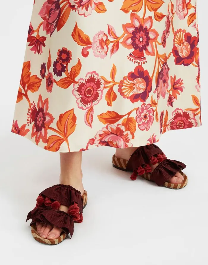 Pimento Slide Solid Bordeaux Women La Double J Shoes