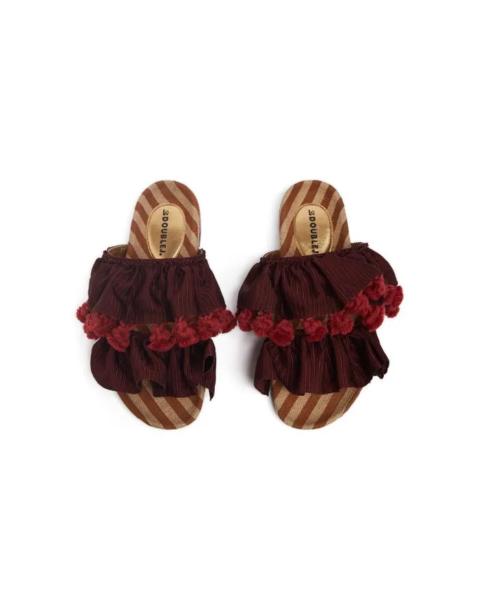 Pimento Slide Solid Bordeaux Women La Double J Shoes Pimento Slide Solid Bordeaux Women La Double J Shoes