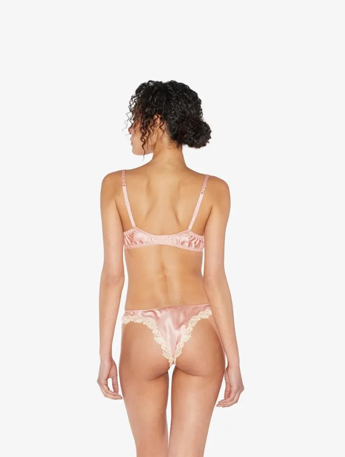 Pink Silk Brazilian Briefs With Ivory Frastaglio Lingerie La Perla Brazilian