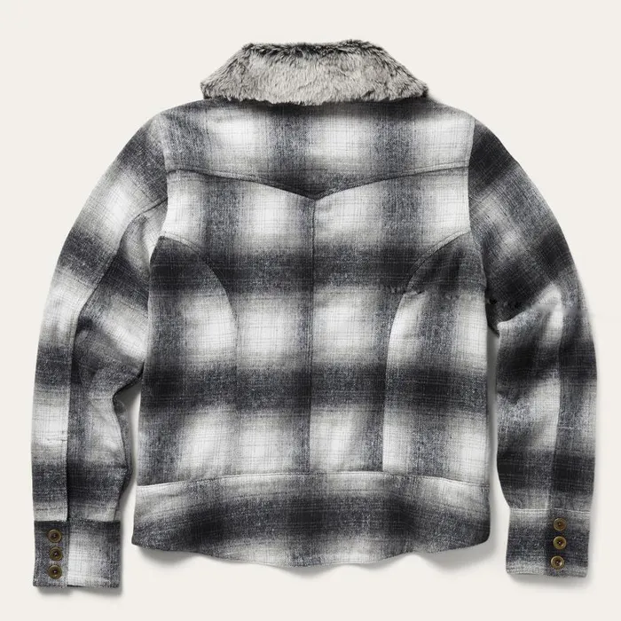 Plaid Cropped Jacket Black Women Stetson Jackets