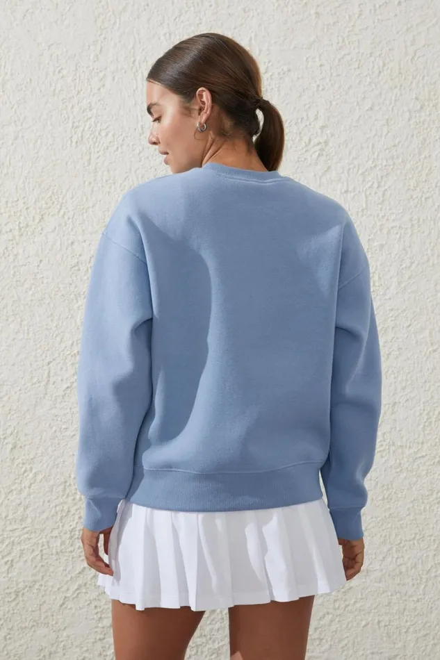 Plush Essential Crew Jumper Forever Blue Women Cotton On Sweats and Hoodies Plush Essential Crew Jumper Forever Blue Women Cotton On Sweats and Hoodies