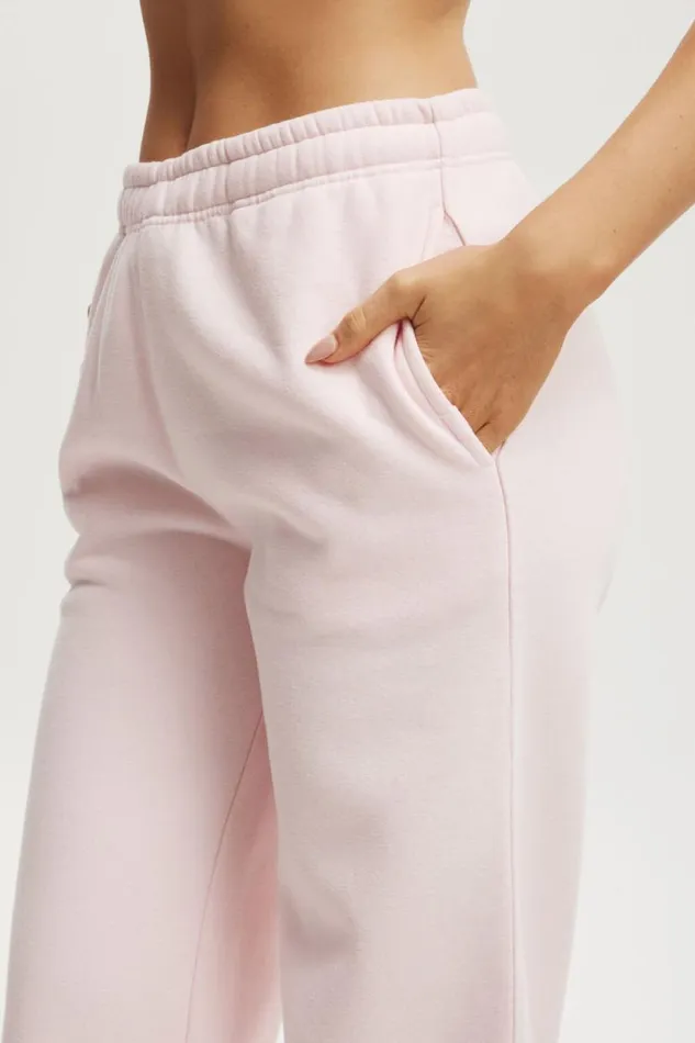 Plush Essential Straight Leg Sweatpant Cherry Dream Women Cotton On Pants