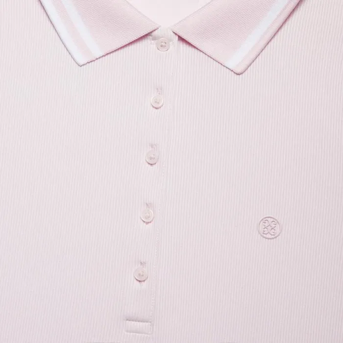 Polos and Shirts Women GFORE CONTRAST COLLAR RIBBED TECH NYLON POLO Blush Polos and Shirts Women GFORE CONTRAST COLLAR RIBBED TECH NYLON POLO Blush