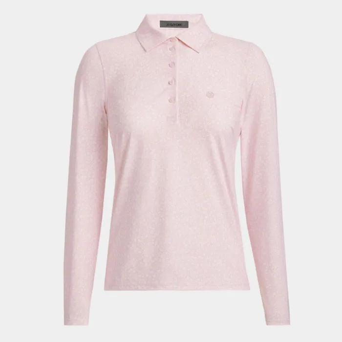 Polos and Shirts Women GFORE GARDEN SILKY TECH NYLON LONG SLEEVE POLO Blush