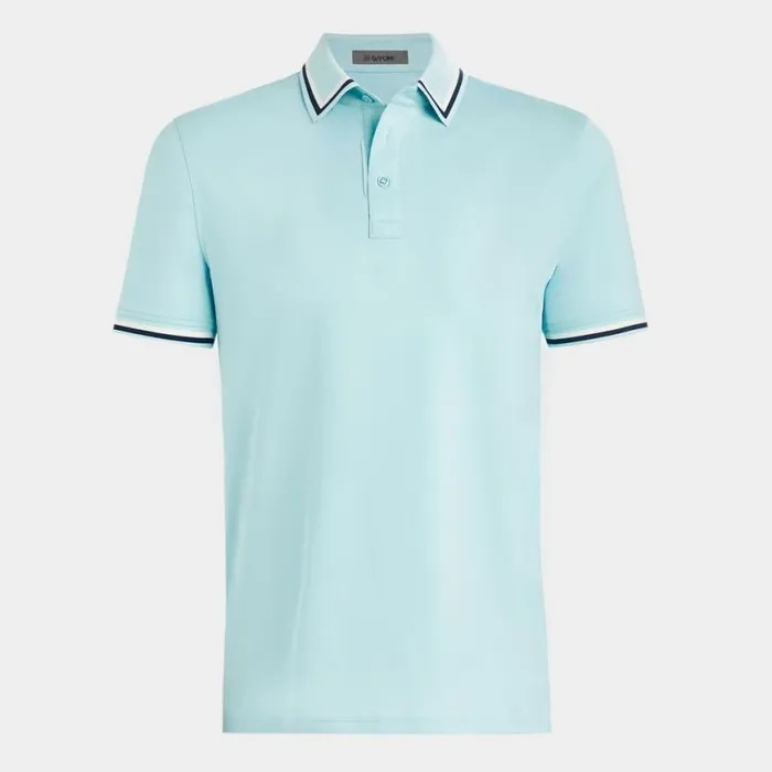 Polos Men GFORE GTAB ESSENTIAL TECH JERSEY BANDED SLEEVE POLO Powder