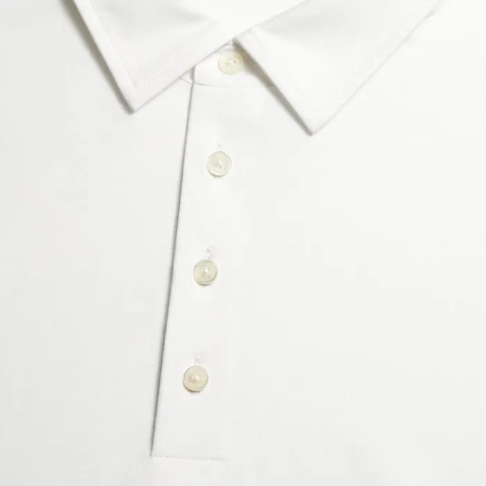 Polos Men GFORE LUXE COTTON BLEND LONG SLEEVE POLO Snow Polos Men GFORE LUXE COTTON BLEND LONG SLEEVE POLO Snow