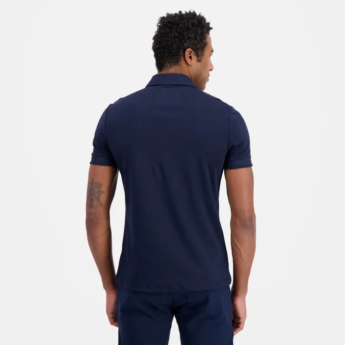 Polos Shirts Men Le Coq Sportif Coq D039or Polo Shirt Col Zipp En Interlock 240g Coton Dark Velvet