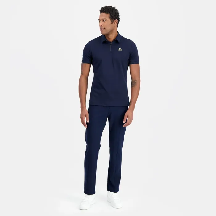 Polos Shirts Men Le Coq Sportif Coq D039or Polo Shirt Col Zipp En Interlock 240g Coton Dark Velvet