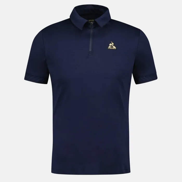 Polos Shirts Men Le Coq Sportif Coq D039or Polo Shirt Col Zipp En Interlock 240g Coton Dark Velvet