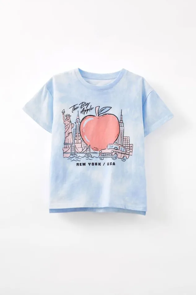 Poppy Short Sleeve Print Tee Dusk Blue Tie Dyeusa Girls Cotton On Tops and TShirts Poppy Short Sleeve Print Tee Dusk Blue Tie Dyeusa Girls Cotton On Tops and TShirts