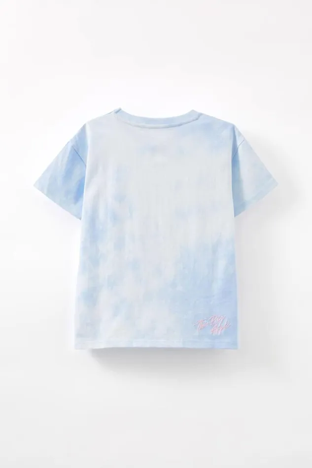 Poppy Short Sleeve Print Tee Dusk Blue Tie Dyeusa Girls Cotton On Tops and TShirts Poppy Short Sleeve Print Tee Dusk Blue Tie Dyeusa Girls Cotton On Tops and TShirts