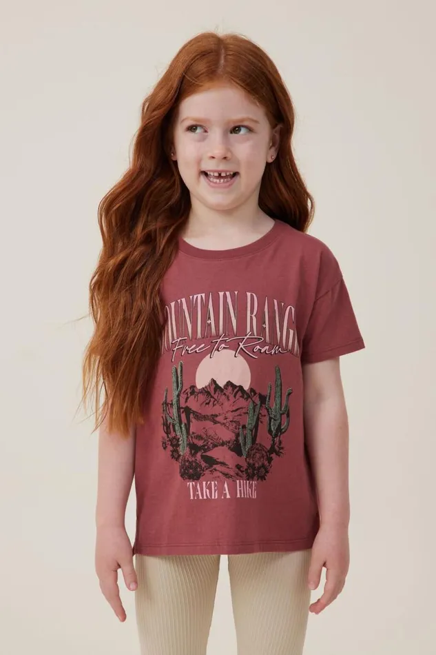 Poppy Short Sleeve Print Tee Hennamountain Range Girls Cotton On Tops and TShirts Poppy Short Sleeve Print Tee Hennamountain Range Girls Cotton On Tops and TShirts