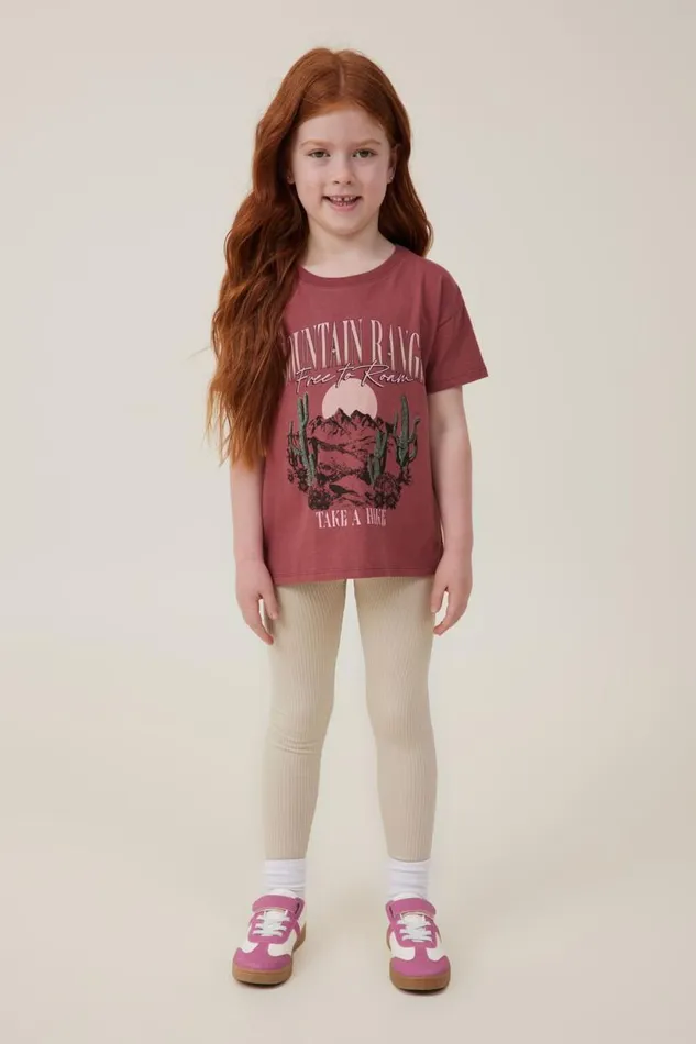 Poppy Short Sleeve Print Tee Hennamountain Range Girls Cotton On Tops and TShirts Poppy Short Sleeve Print Tee Hennamountain Range Girls Cotton On Tops and TShirts