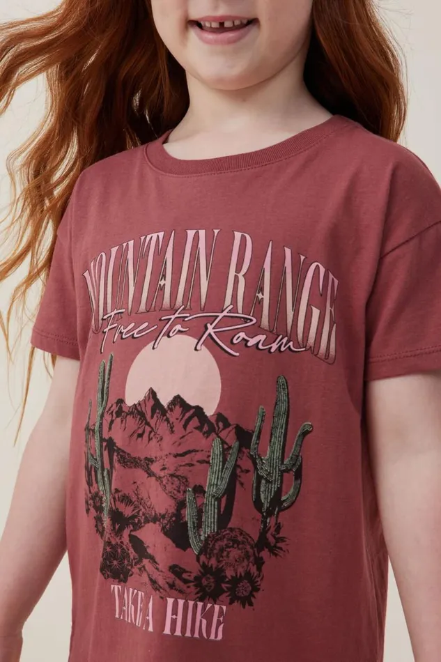 Poppy Short Sleeve Print Tee Hennamountain Range Girls Cotton On Tops and TShirts Poppy Short Sleeve Print Tee Hennamountain Range Girls Cotton On Tops and TShirts